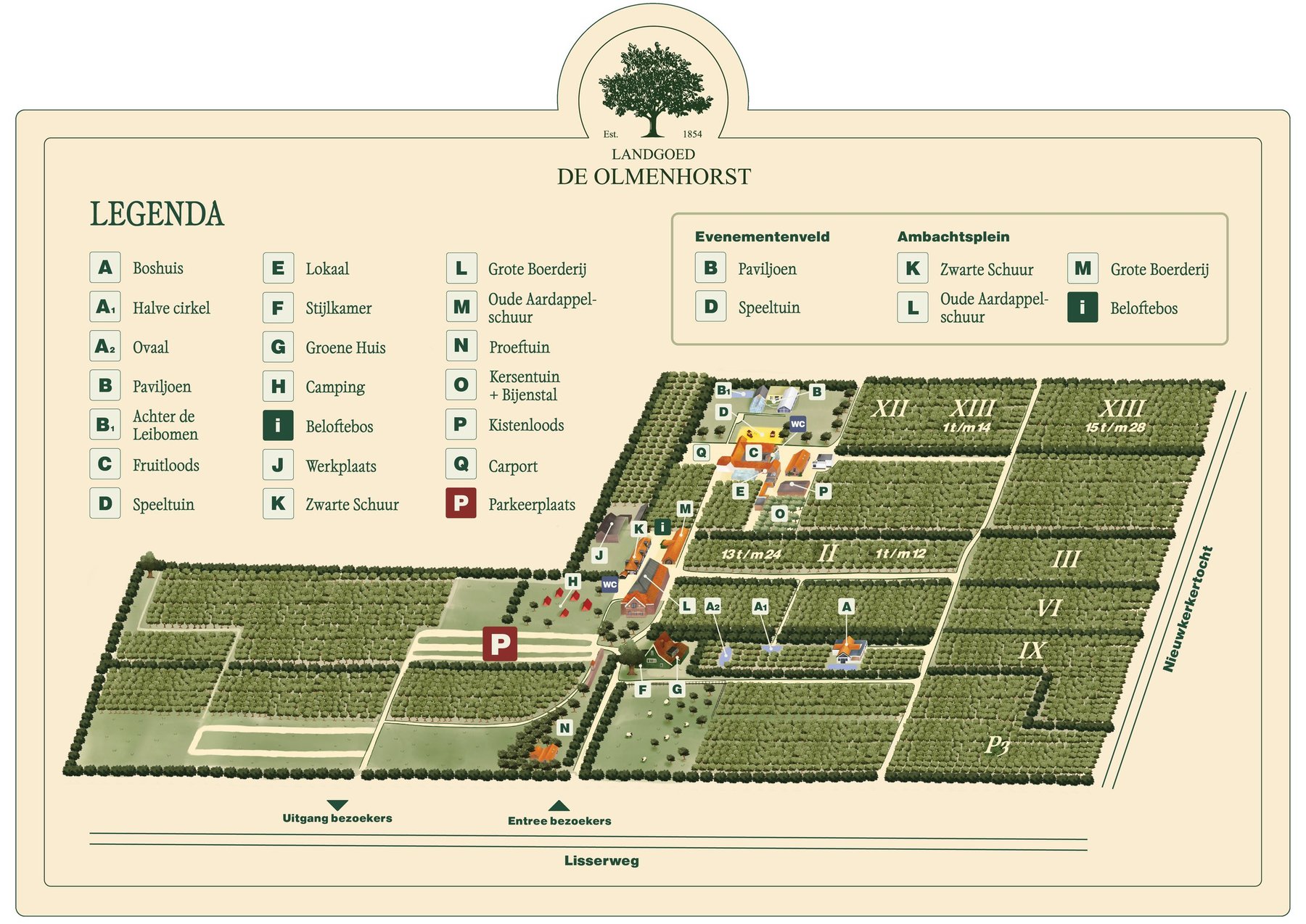 Plattegrond Landgoed de Olmenhorst